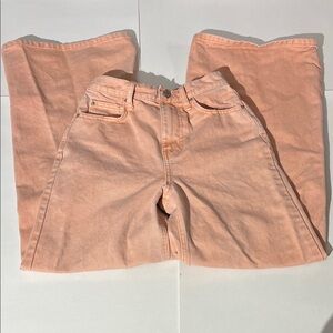BDG Urban Outfitters Low A-Wide Leg Denim Jeans sz 24 Coral Orange Faded